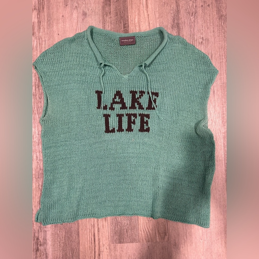 Wooden Ships Teal Sleeveless Sweater Knit